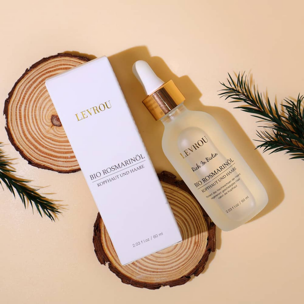 Levrou Bio Rosmarinöl 3er Pack für Haare und Kopfhaut